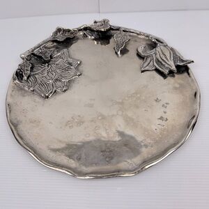 Star Home Decor Metal 3D Flowers Leaves Serving Decorative Tray Fruit Platter